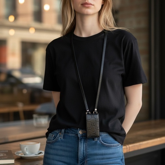 AUTHENTIC GUCCI BLACK LEATHER MICRO MINI CROSSBODY FOR THE LITTLE THINGS - Picture 2 of 7